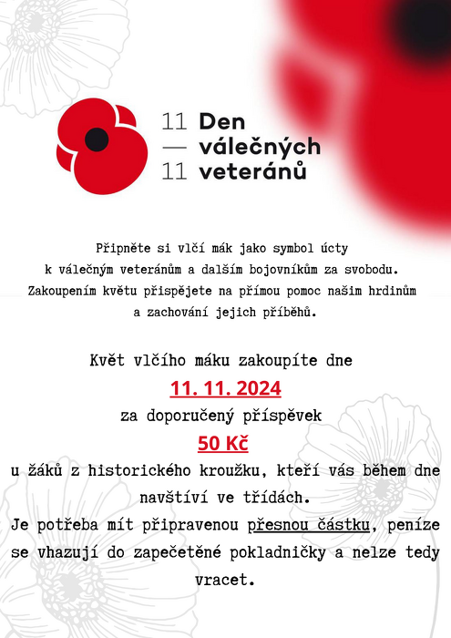 Sbírka ke Dni válečných veteránů