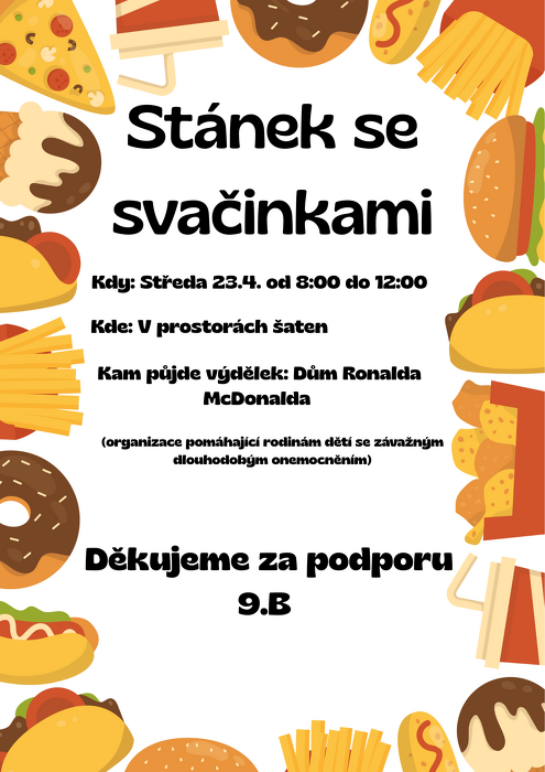 Stánek se svačinkami 9.B