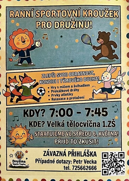 Ranní sportovní kroužek pro školní družinu