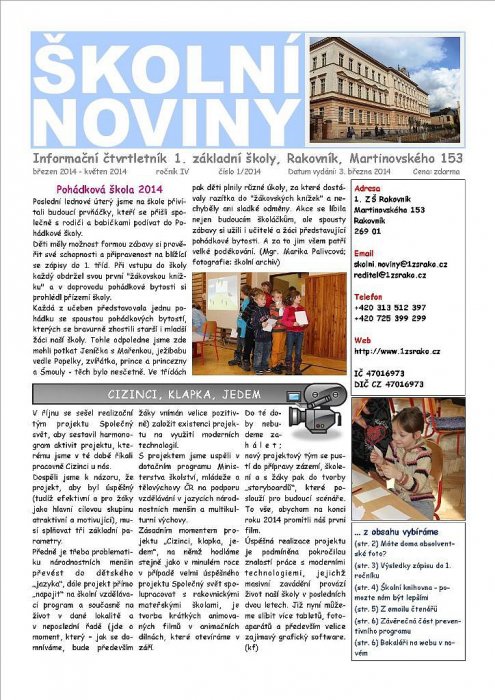 Školní noviny 1/2014