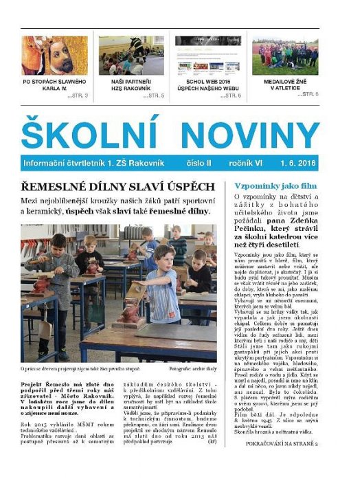 Školní noviny 2/2016