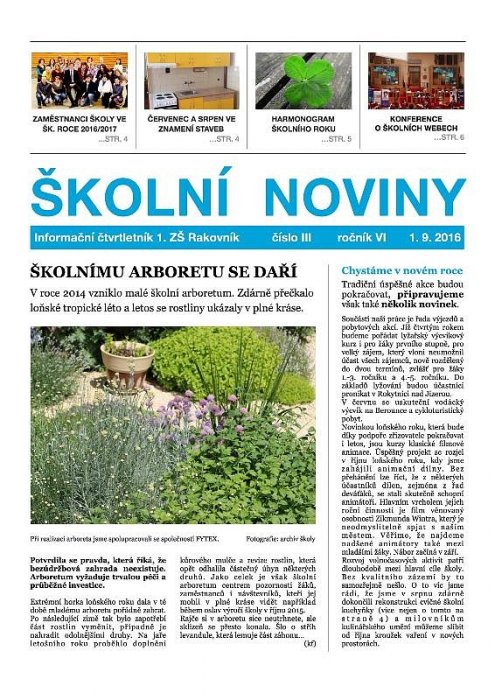 Školní noviny 3/2016