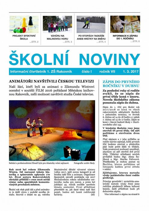 Školní noviny 1/2017