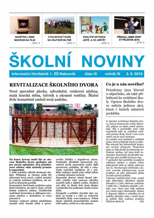 Školní noviny III/2019